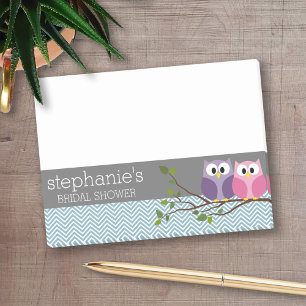 Notas Post-it® Ducha de novia con pareja de búhos en rama