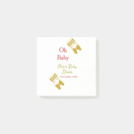 Notas Post-it® Ducha roja de bebé de mariposa dorada oh bebé mode