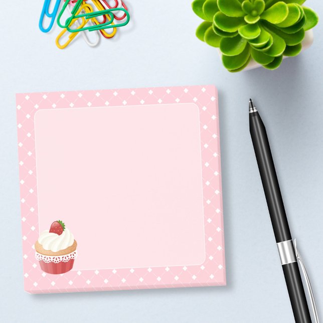 Notas Post-it® Dulce Delicioso Torta De Fresa Rosa (Subido por el creador)