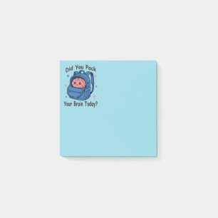 Notas Post-it® Dulce “¿Empacaste tu cerebro hoy?” Juego de palabr