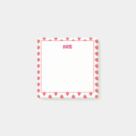 Notas Post-it® Dulce patrón estético de fresa kawaii