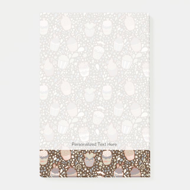 Notas Post-it® Dulce patrón hecho de pastelitos sabrosos (Anverso)