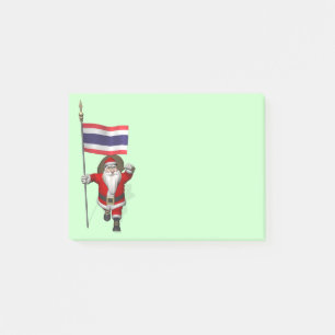 Notas Post-it® Dulce Santa Claus Con Bandera De Tailandia
