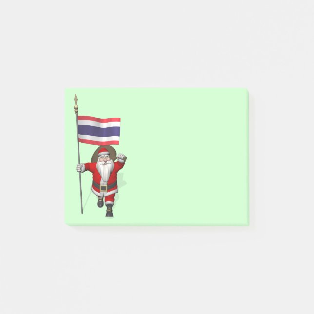 Notas Post-it® Dulce Santa Claus Con Bandera De Tailandia (Anverso)