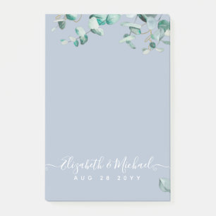 Notas Post-it® Dusty Blue Eucalyptus Greenery BODA Planning