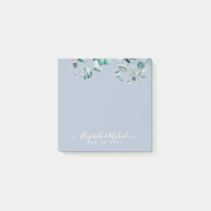 Notas Post-it® Dusty Blue Eucalyptus Greenery BODA Planning