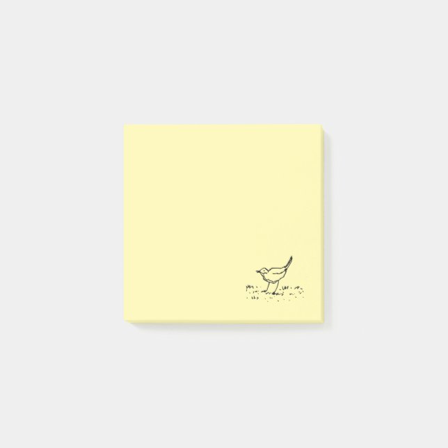 Notas Post-it® Early Bird Pen Line Art Drawing (Anverso)
