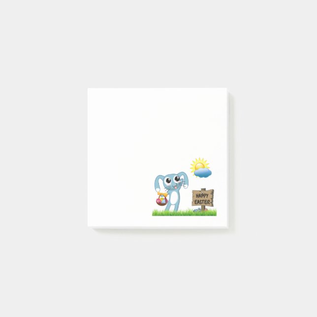 Notas Post-it® Easter Bunny desea una feliz Pascua (Anverso)