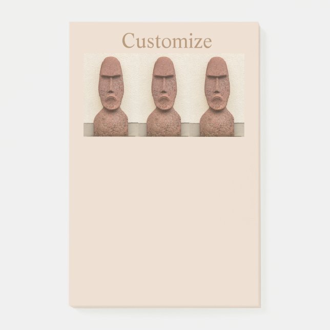 Notas Post-it® Easter Island Moai Head Thunder_Cove (Anverso)