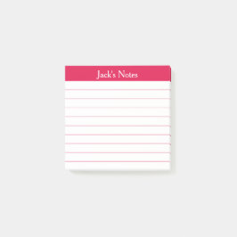Notas Post-it® Easy Read Cherry Red Lined Personalized