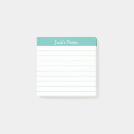 Notas Post-it® Easy Read Classic Aqua Lined Personalized