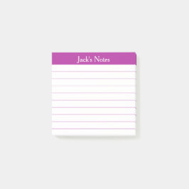 Notas Post-it® Easy Read Classic Dark Pink Lined Personalized