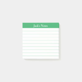 Notas Post-it® Easy Read Classic Green Lined Personalized