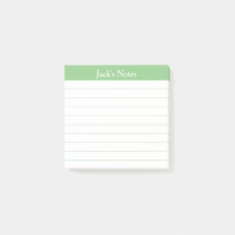 Notas Post-it® Easy Read Classic Sage Green Lined Personalized