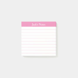Notas Post-it® Easy Read Pink Lined Personalized