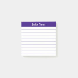 Notas Post-it® Easy Read Purple Lined Personalized