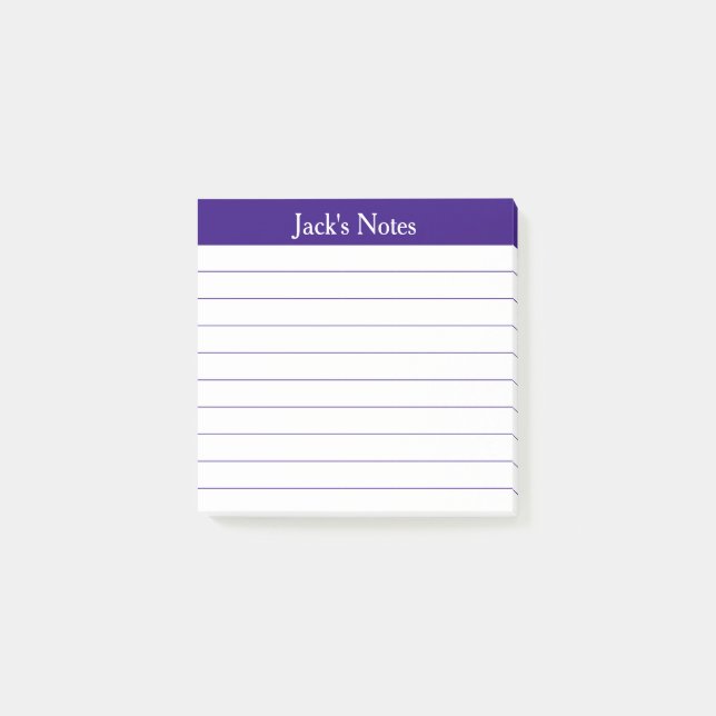 Notas Post-it® Easy Read Purple Lined Personalized (Anverso)