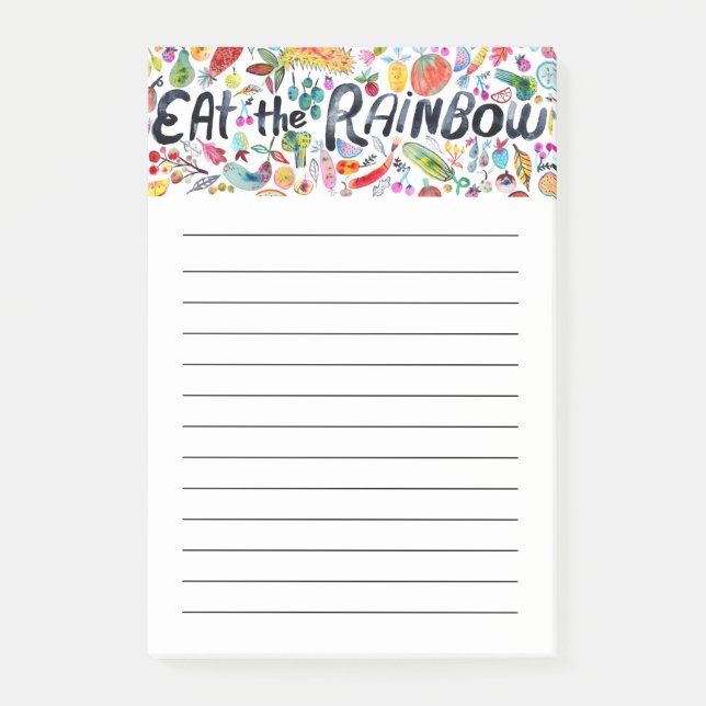 Notas Post-it® Eat the Rainbow Grocery Shop Planning (Anverso)