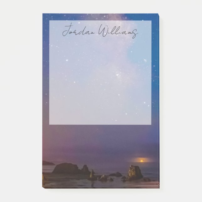 Notas Post-it® Eclipse lunar y Vía Láctea | Bandon Beach, Oregon (Anverso)