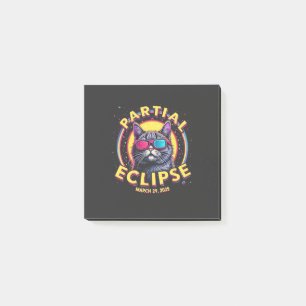 Notas Post-it® Eclipse parcial 2025 Astronomía del gato Amantes d