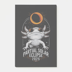 Notas Post-it® Eclipse solar parcial 2025 Axolotl Anfibio