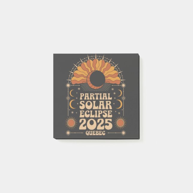 Notas Post-it® Eclipse solar parcial 2025 Quebec Canadá (Anverso)