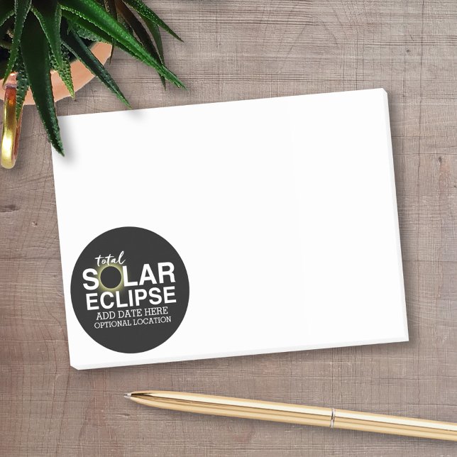 Notas Post-it® Eclipse solar total - 2024 o fecha personalizado (Personalized Post-it Notes for Teachers)