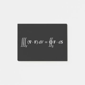 Notas Post-it® ecuación teórica de divergencia, aspectos matemáti