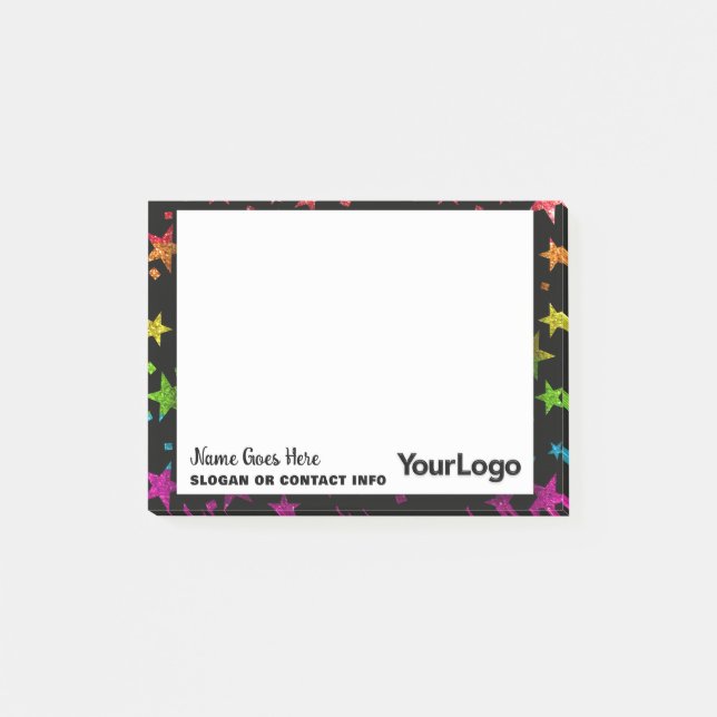 Notas Post-it® Educación infantil profesional Purpurina arcoiris (Anverso)