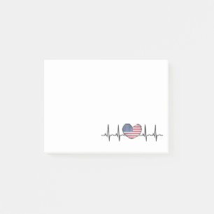 Notas Post-it® EEUU Flag Hearbeat ECG Electrocardiografía