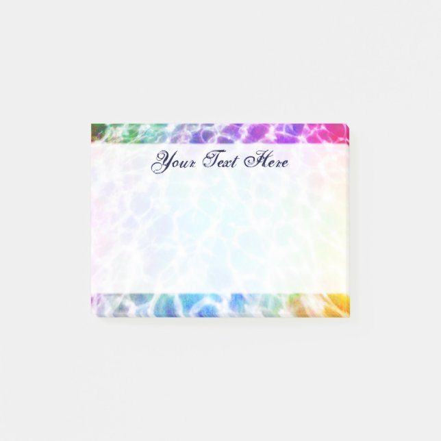 Notas Post-it® Efecto arcoiris ondulado tiedye hippie (Anverso)