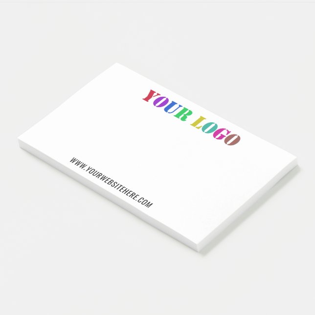 Notas Post-it® Ejemplo del logotipo comercial de personalizado Po (En perspectiva)