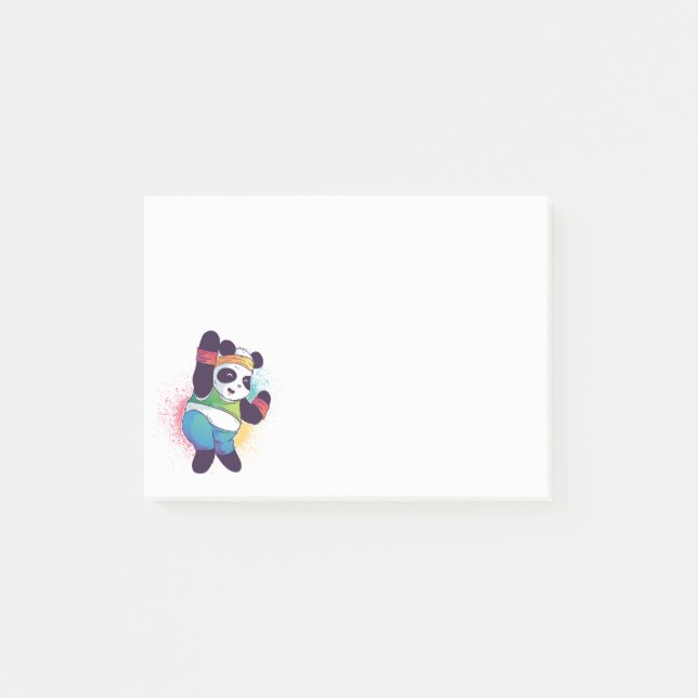 Notas Post-it® Ejercicio de baile del oso panda con baile (Anverso)