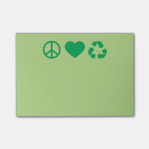 Notas Post-it® El amor de la paz recicla
