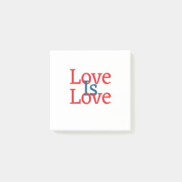 Notas Post-it® El amor es amor orgullo azul rojo Junio LGBTQ simp
