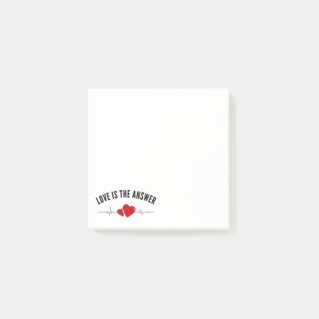 Notas Post-it® El amor es la respuesta Minimal (Anverso)