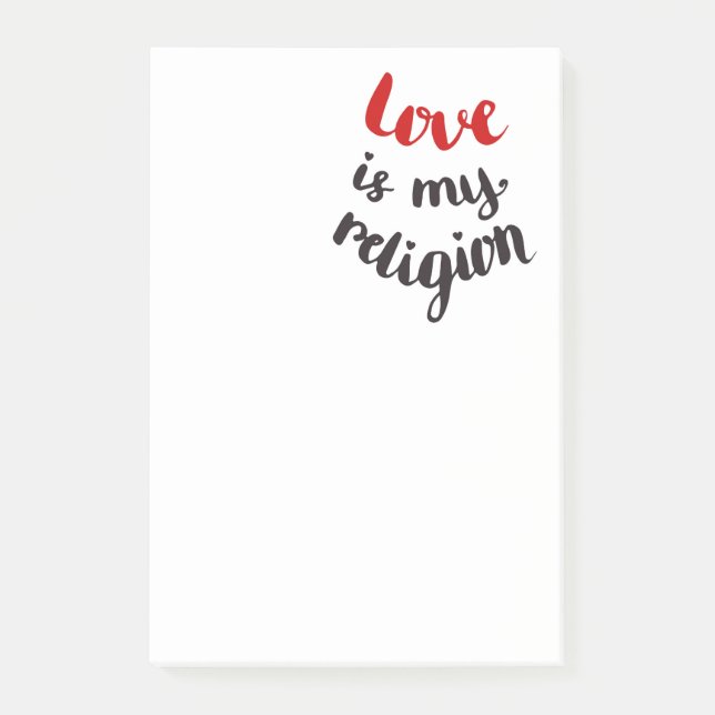 Notas Post-it® El amor es mi religión (Anverso)