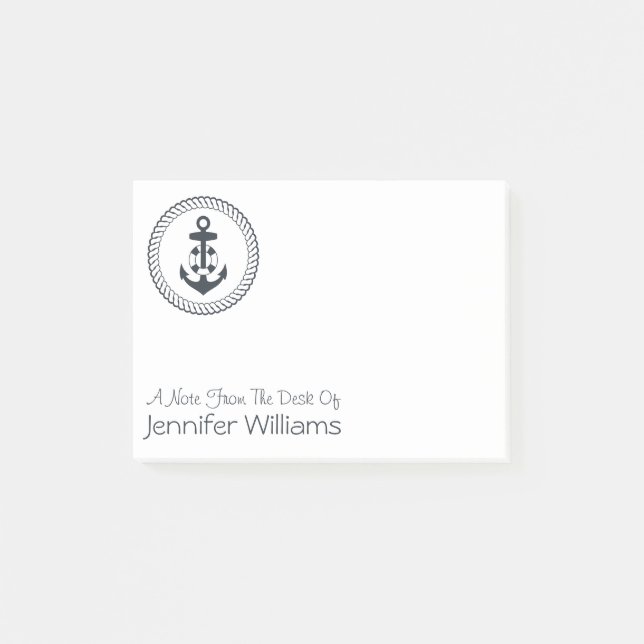 Notas Post-it® El ancla linda el | añade su nombre (Anverso)