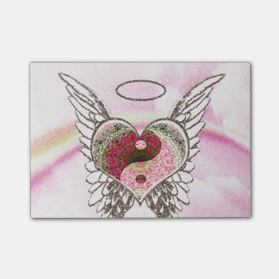 Notas Post-it® El ángel del corazón de Yin Yang se va volando l