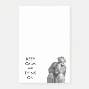Notas Post-it® El animal divertido del chimpancé guarda calma y