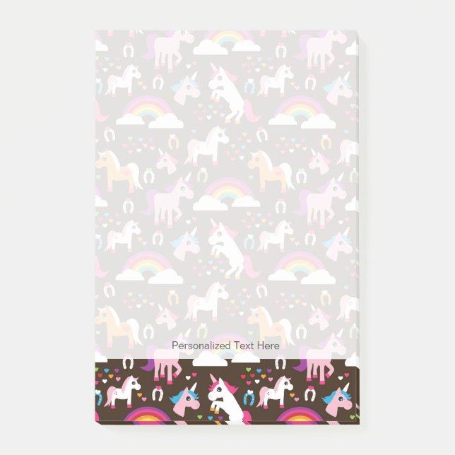 Notas Post-it® el arco iris del unicornio embroma el caballo del (Anverso)