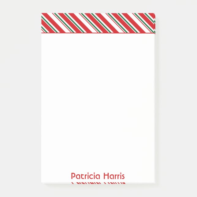 Notas Post-it® El bastón de caramelo raya navidad del | (Anverso)
