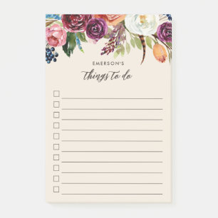 Notas Post-it® El Boho de otoño florece en la lista de tareas pen
