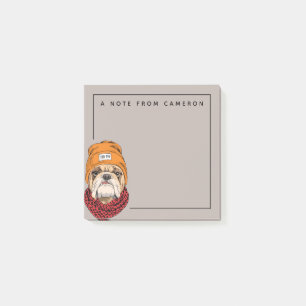 Notas Post-it® El bulldog fresco el añade su nombre