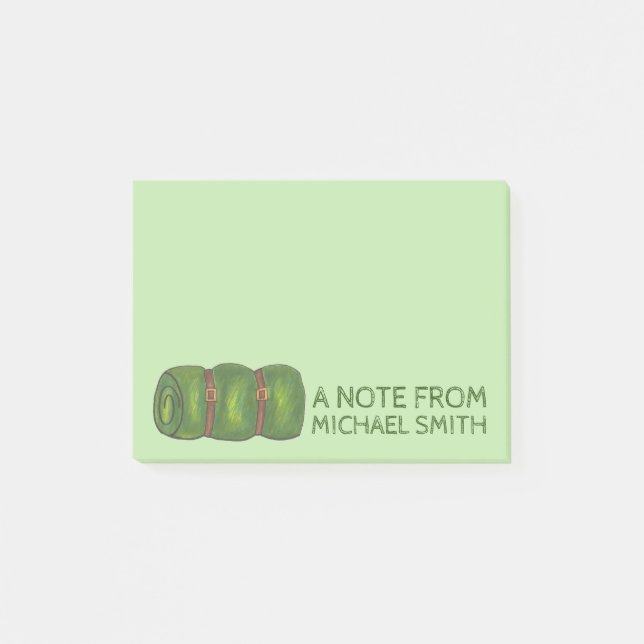 Notas Post-it® El campamento de entrenamiento de bolsitas verdes  (Anverso)
