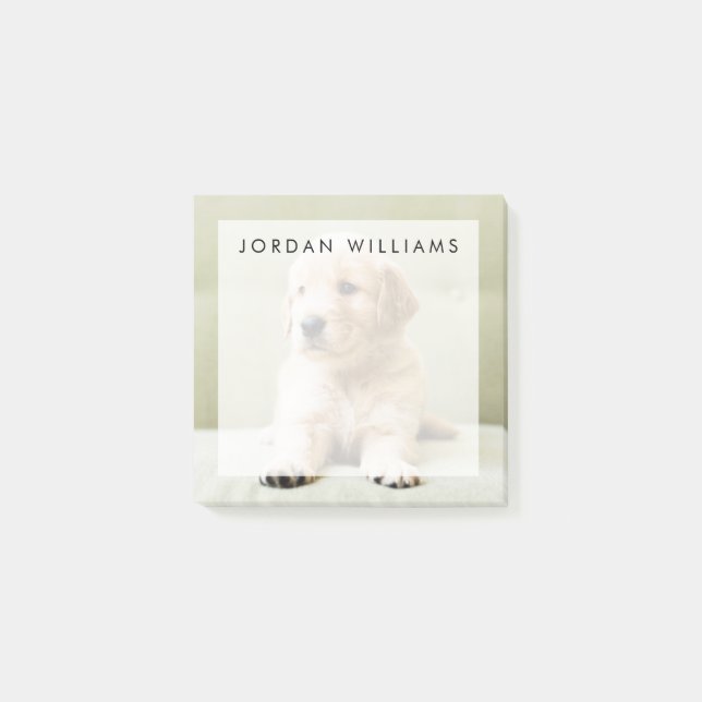 Notas Post-it® El colchón de la colección Golden Retriever (Anverso)