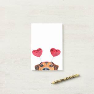 Notas Post-it® El día de San Valentín Cute Gracioso Perro Corazón