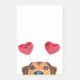Notas Post-it® El día de San Valentín Cute Gracioso Perro Corazón