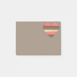 Notas Post-it® El día de San Valentín de Heart Love Striped