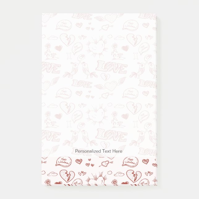 Notas Post-it® El día de San Valentín feliz (Anverso)